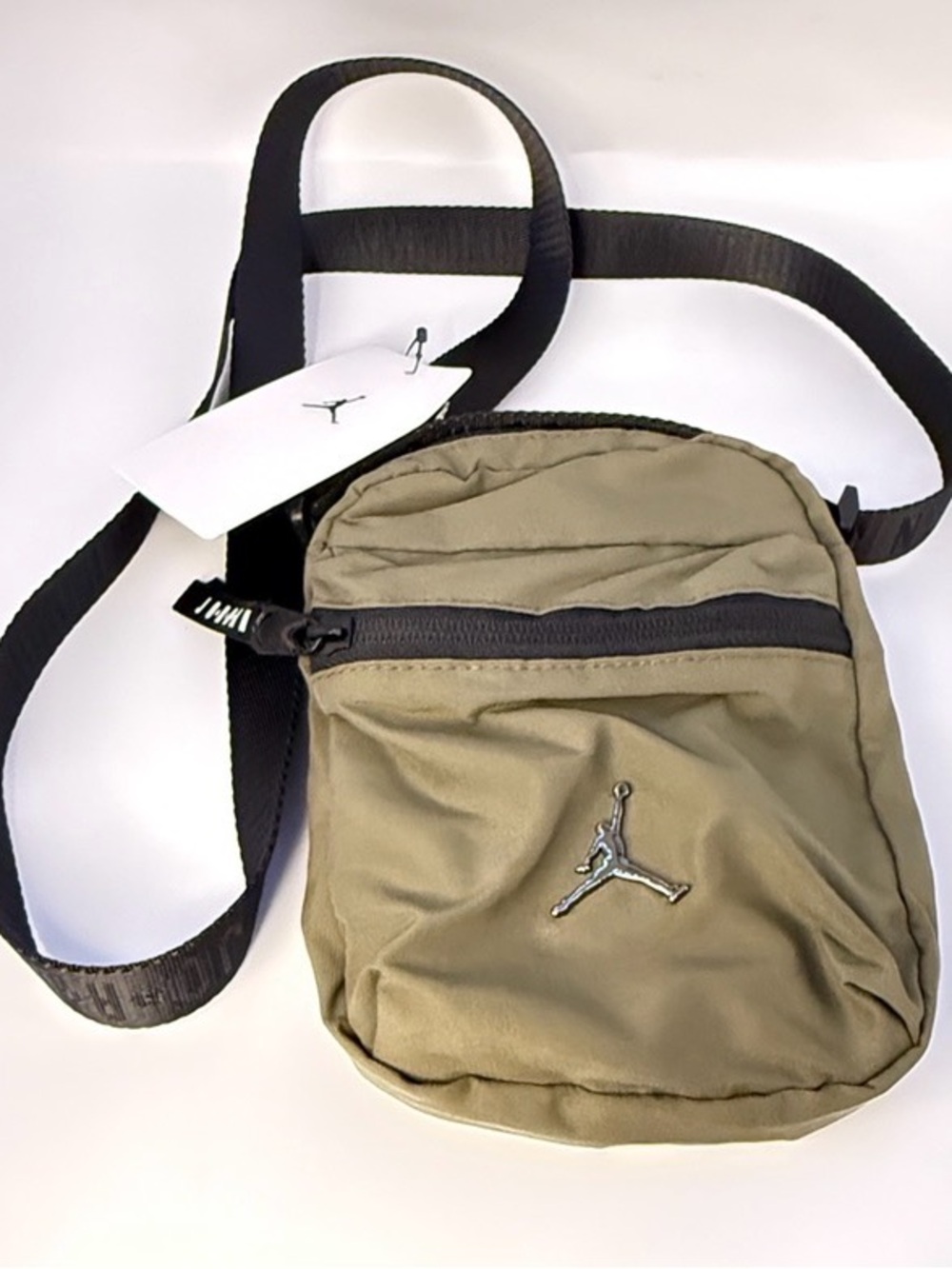 Jordan Olive Crossbody Sling Bag with Black Strap